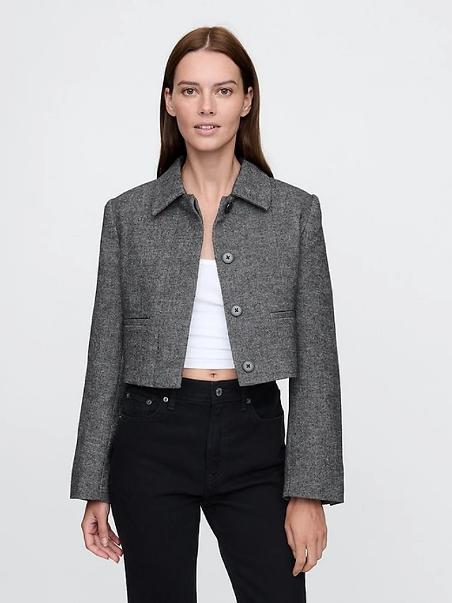 Zara CROPPED HERRINGBONE JACKET | Mall of America® Zara CROPPED HERRINGBONE JACKET | Mall of America®