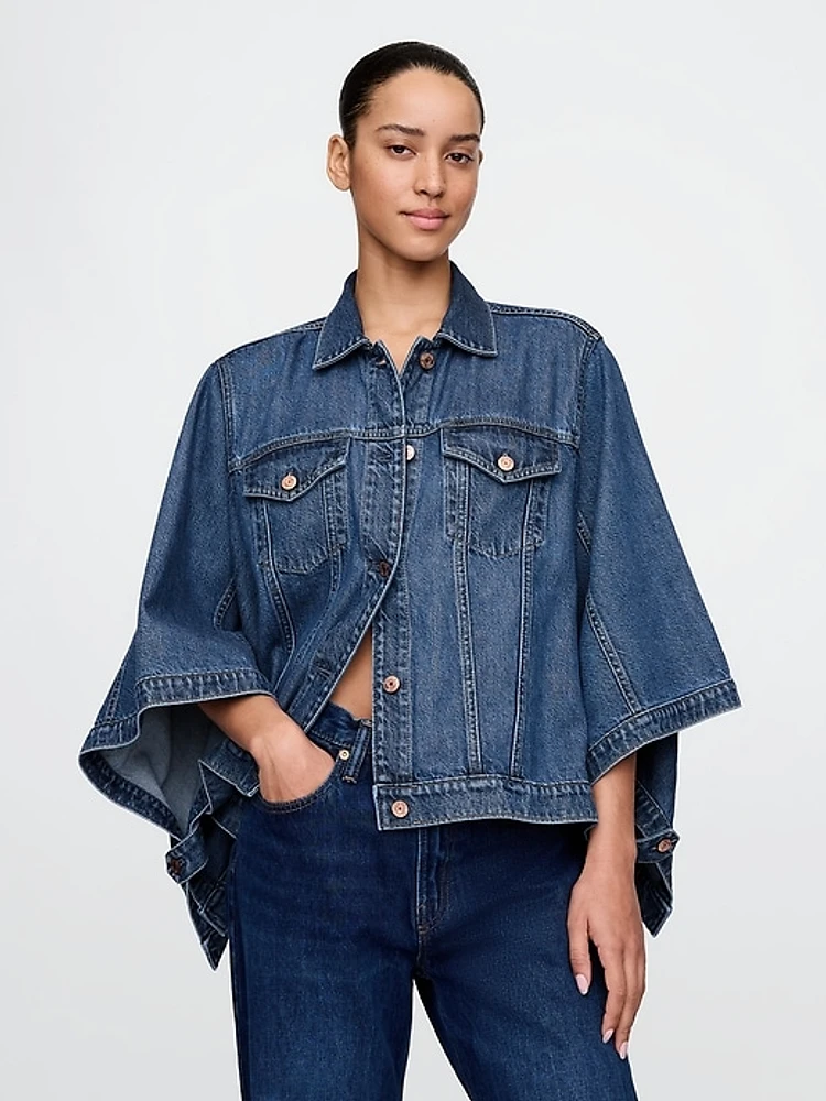 Gap UltraSoft Denim Cape Jacket | MarketFair Shoppes