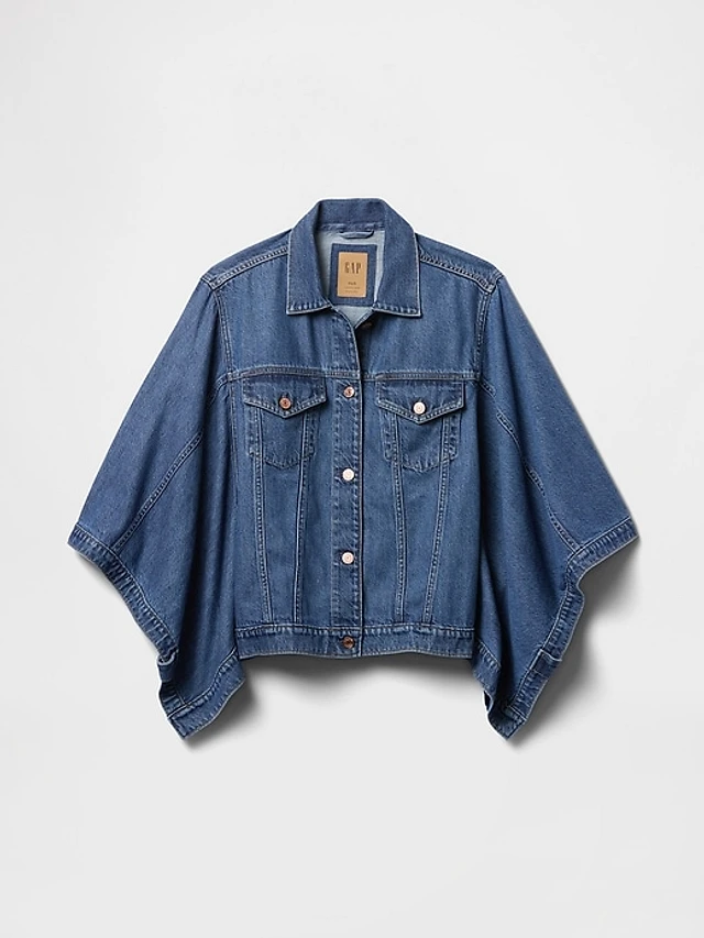 Gap UltraSoft Denim Cape Jacket | MarketFair Shoppes