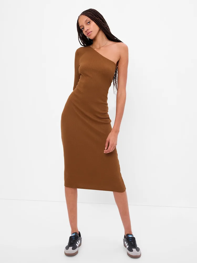 Gap One-Shoulder Rib Midi Dress | Upper Canada Mall