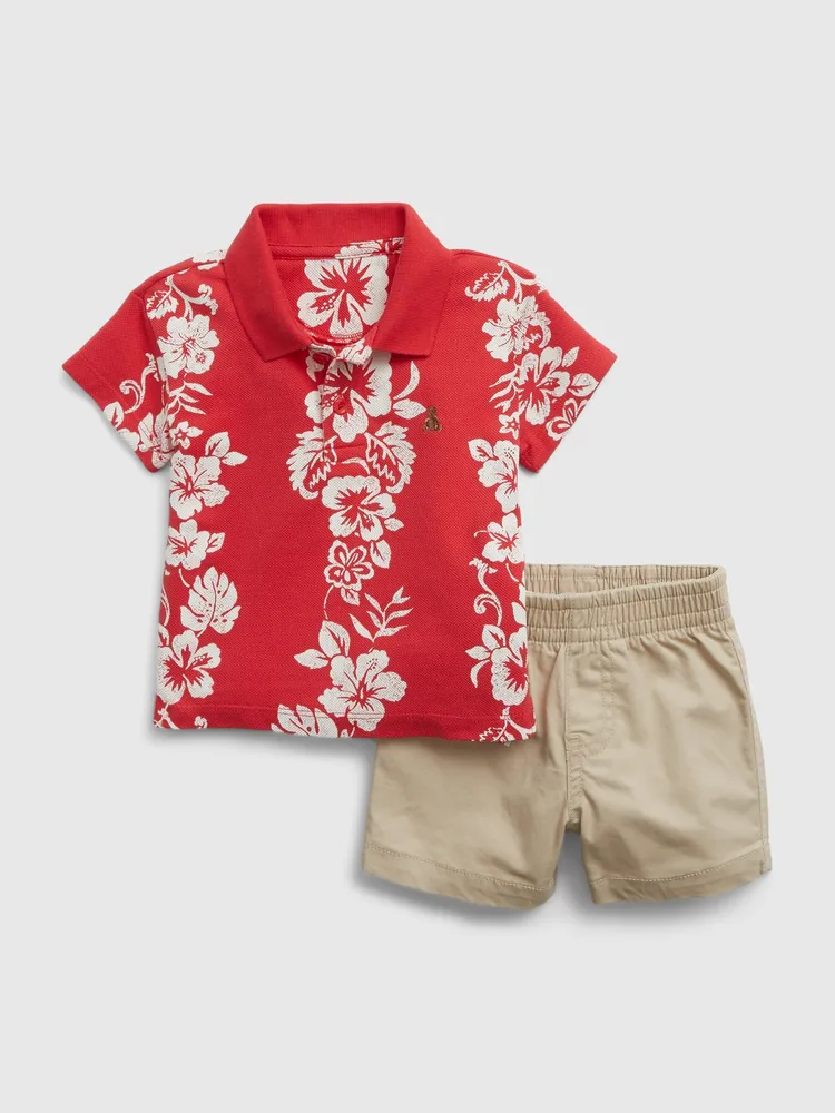 Gap Baby Floral Polo Shirt Outfit Set | Hillcrest Mall