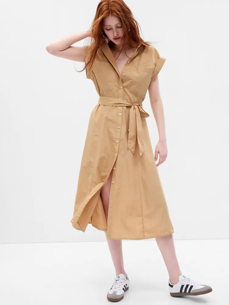 Khaki hotsell midi dress