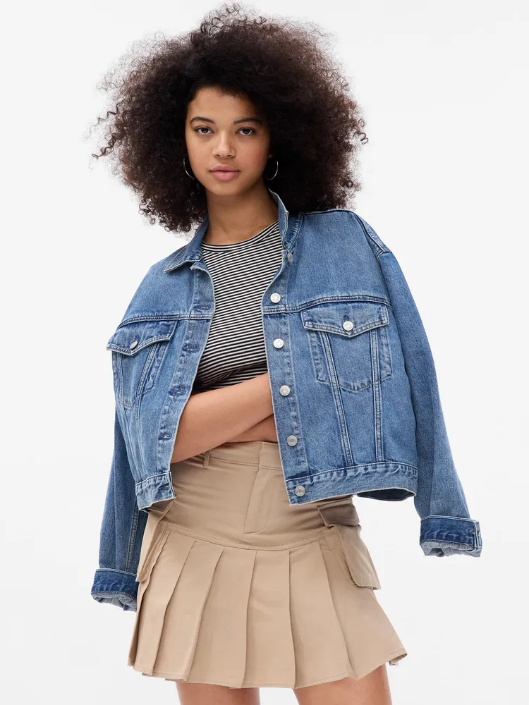 High rise denim mini hotsell skirt gap