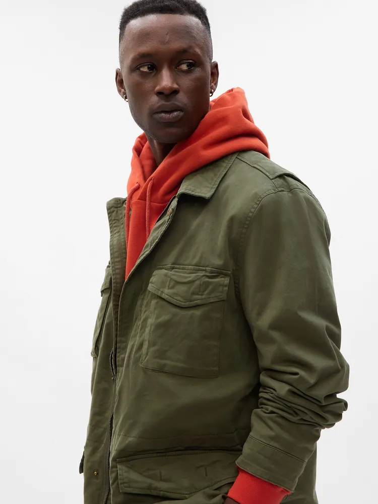 Gap waxed store military jacket