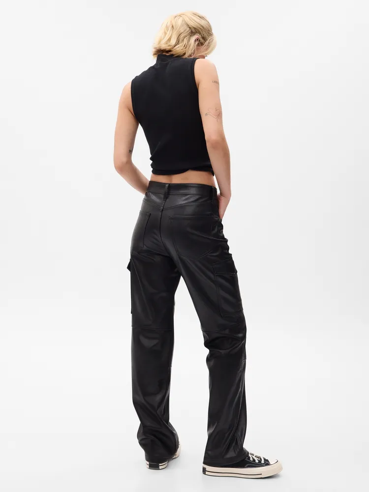 Leather store loose pants