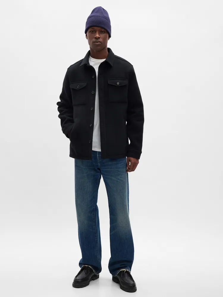 Gap Wool Button-Front Shirt Jacket | Upper Canada Mall