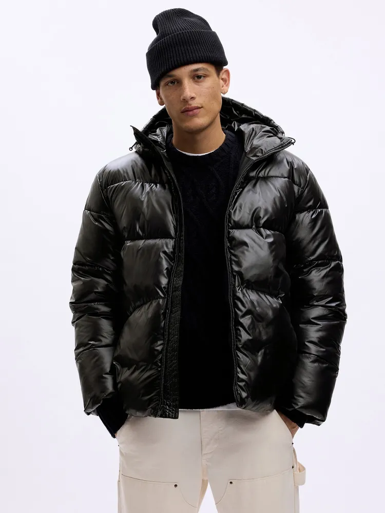 Long high shine online puffer coat