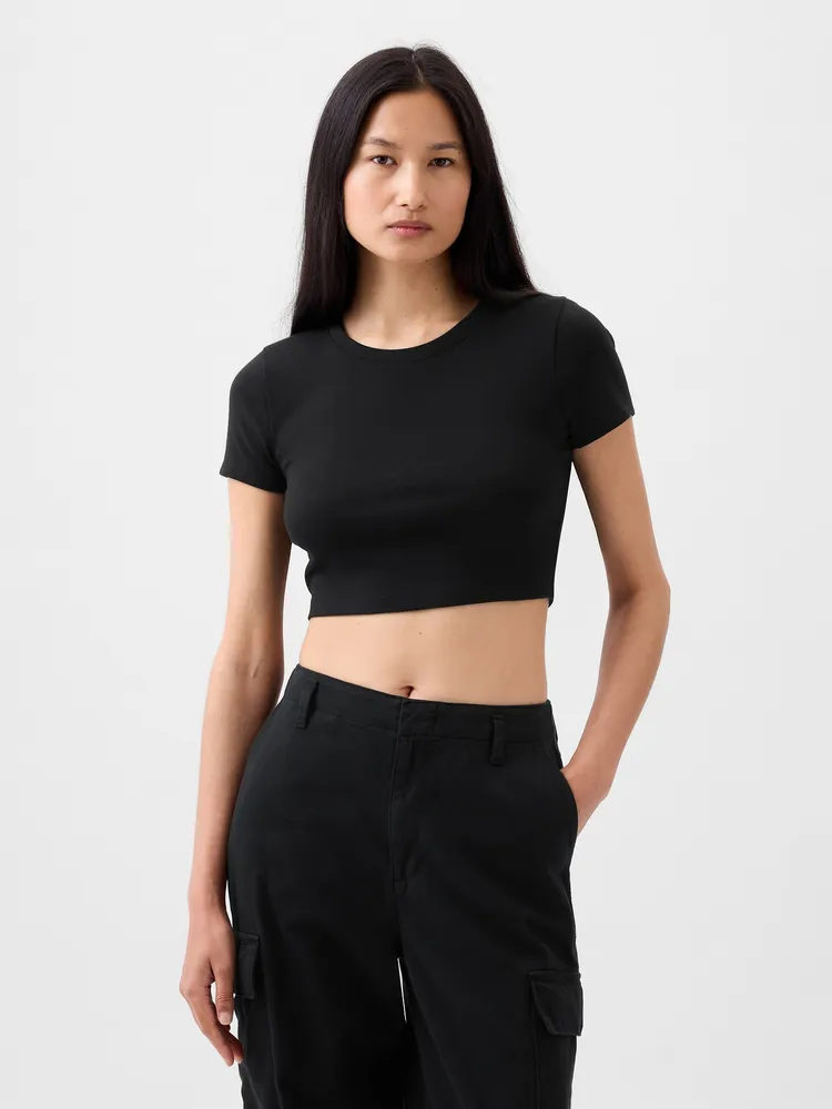 MELT THE LADY pocket cropped T-shirt 黒