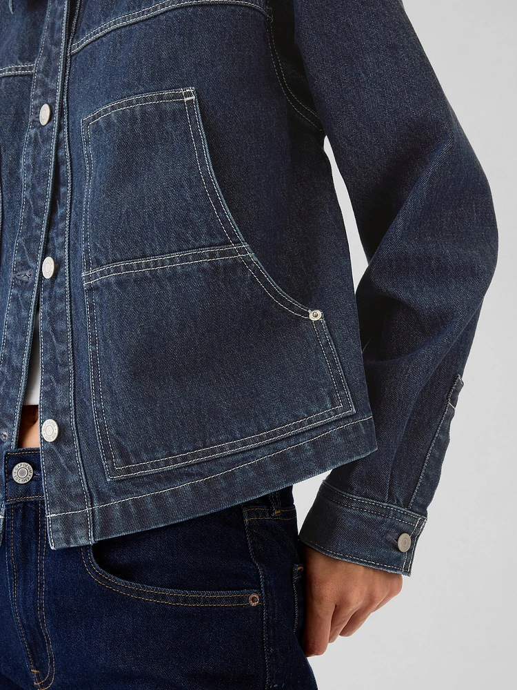 Gap cropped denim jacket best sale