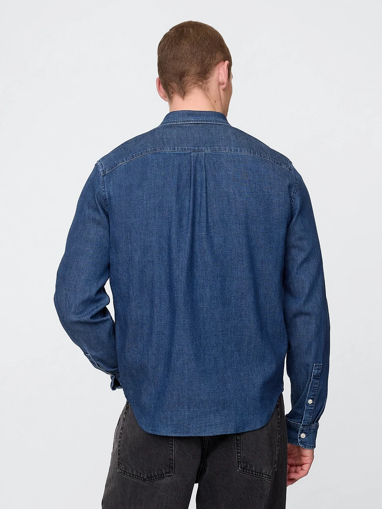 GAP archive denim swing top 短丈 y2k Denim Crop Shirt | Gap