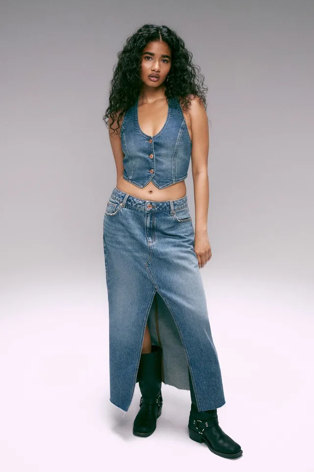 Jean skirt on sale garage