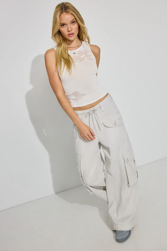 Garage Sheer Flower Tank Top | CoolSprings Galleria