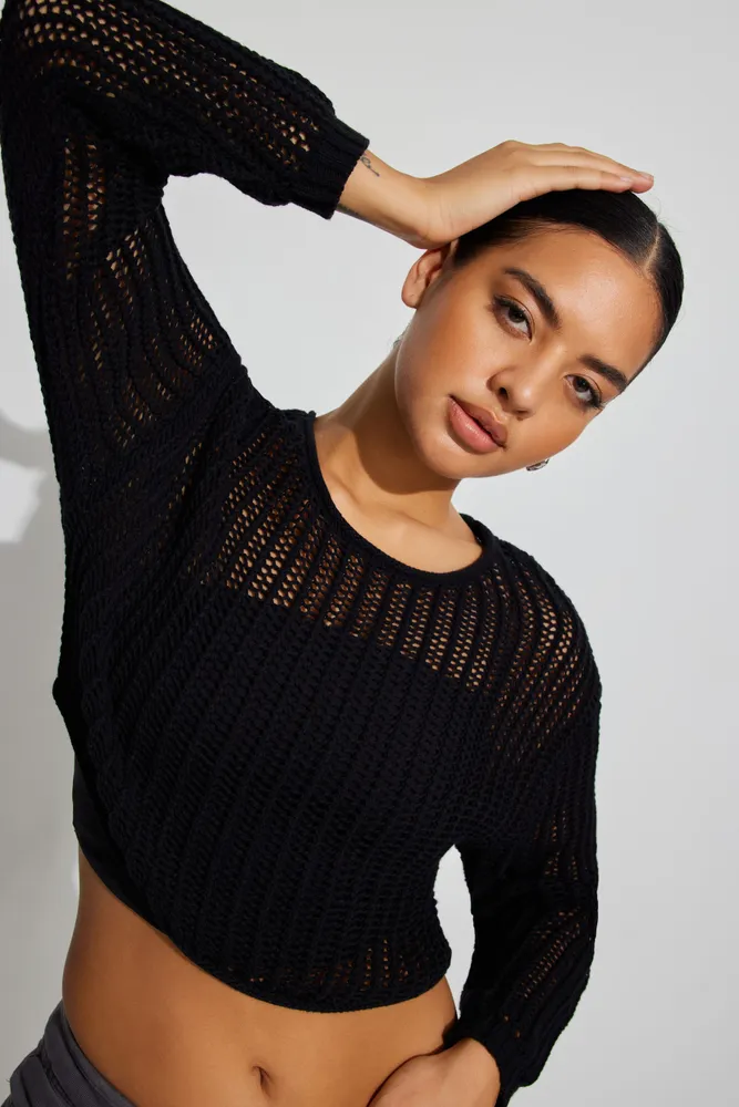 Garage Open Knit Sweater Bramalea City Centre