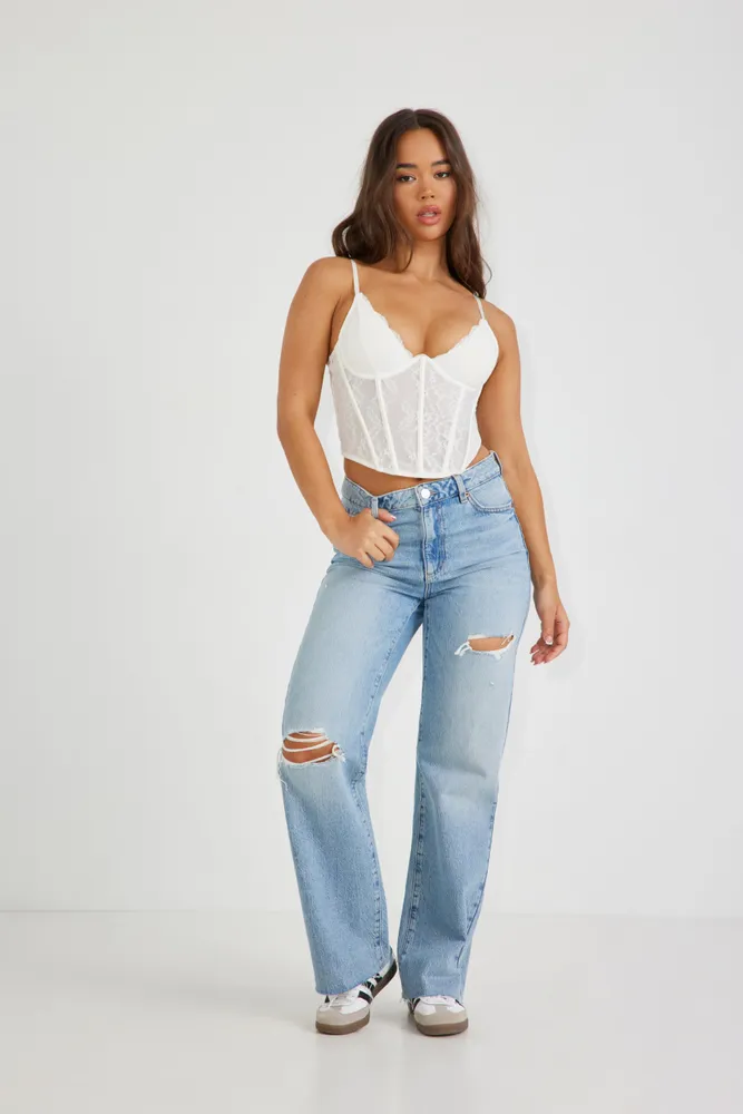 Garage ripped mom jeans online