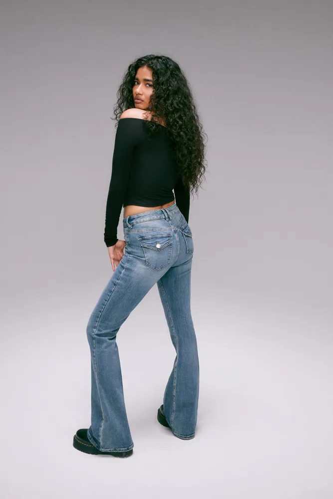 Garage Low Rise Flare Jean Ira Blue Shop Midtown