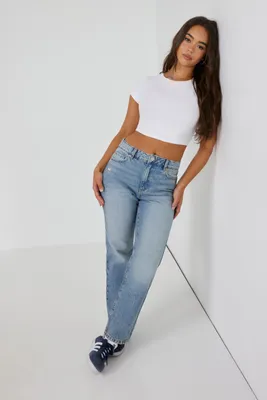 High waisted top jeans garage