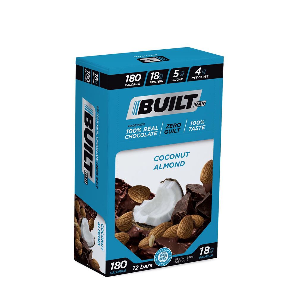 Gnc built brands built bar coconut almond protein 12 bars mall of
