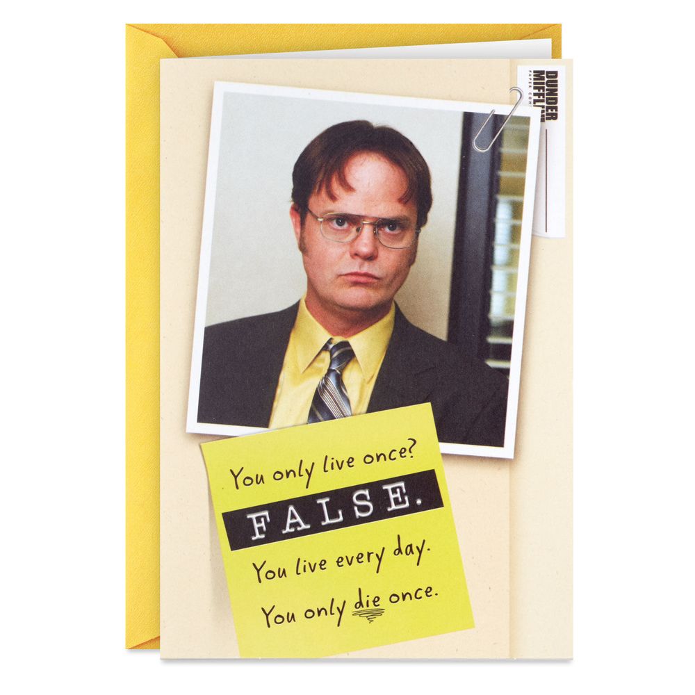 Hallmark The Office Dwight Schrute You Only Live Once Funny Birthday Card Brazos Mall 