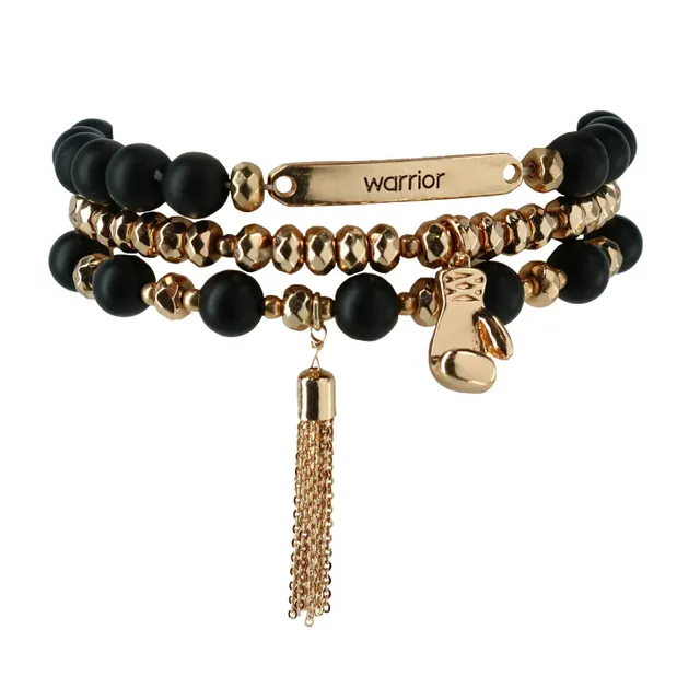 Soul Stacks Warrior Beaded Stretch Bracelets Set of 3