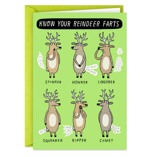 Hallmark Reindeer Farts Funny Christmas Card for only USD 3.69