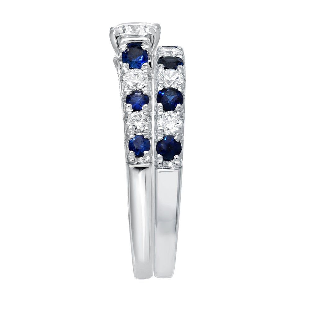 Helzberg 7 8 ct. tw. Diamond Sapphire Engagement Ring Set 14K