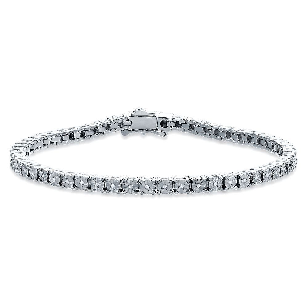 Helzberg 1/5 ct. tw. Diamond Tennis Bracelet in Sterling Silver Mall