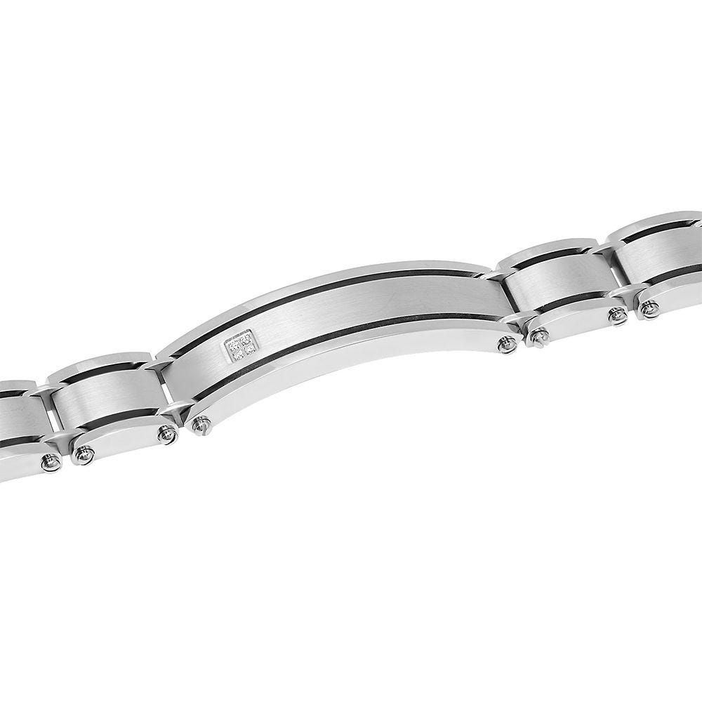 Helzberg Men's Diamond ID Bracelet in Stainless Steel Mall of America®