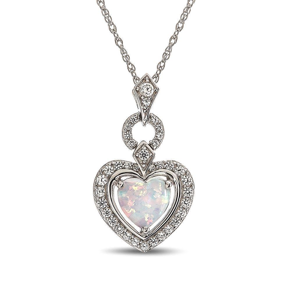 Opal white sapphire necklace Outlet