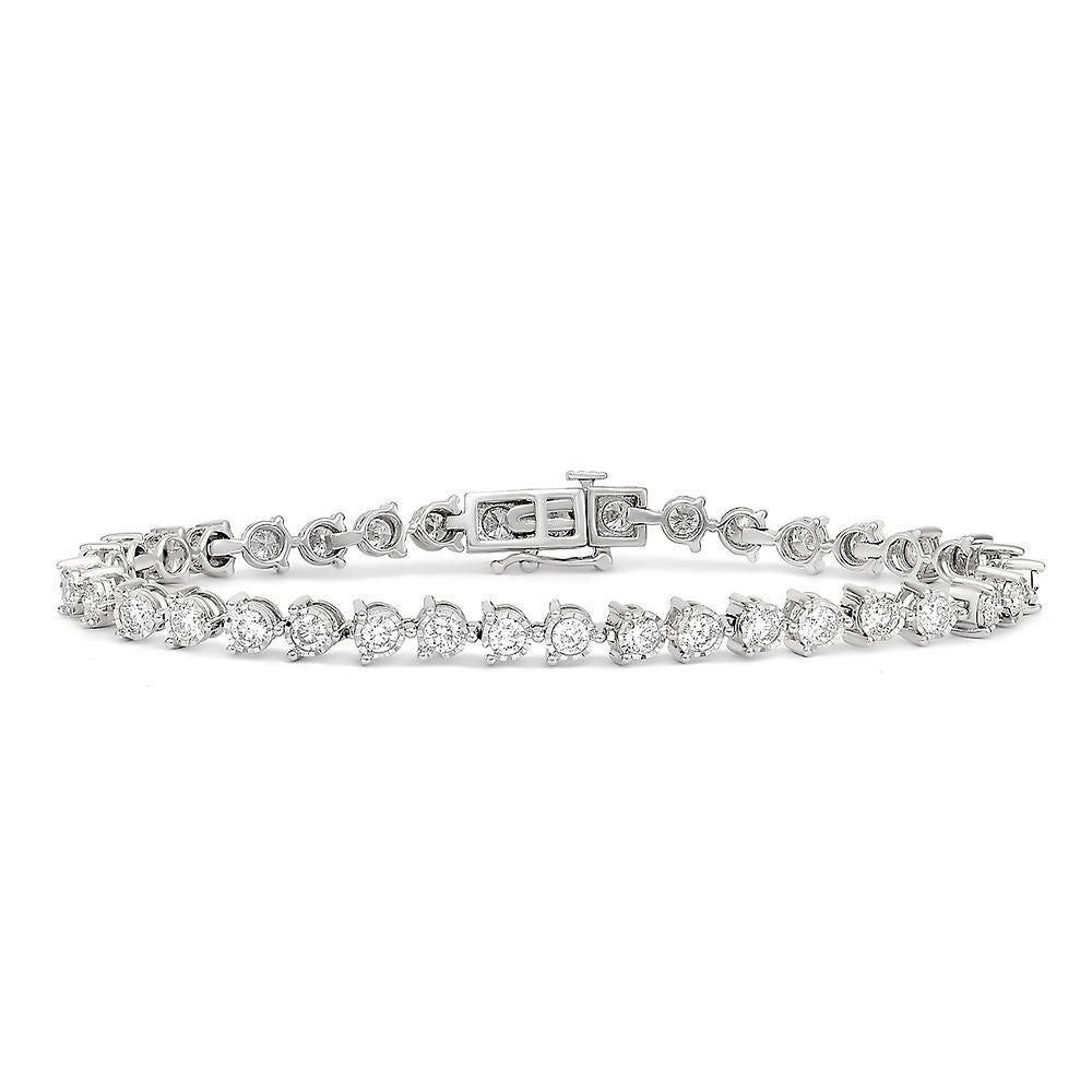 Helzberg 4 ct. tw. Diamond Tennis Bracelet in 14K White Gold | Mall of ...