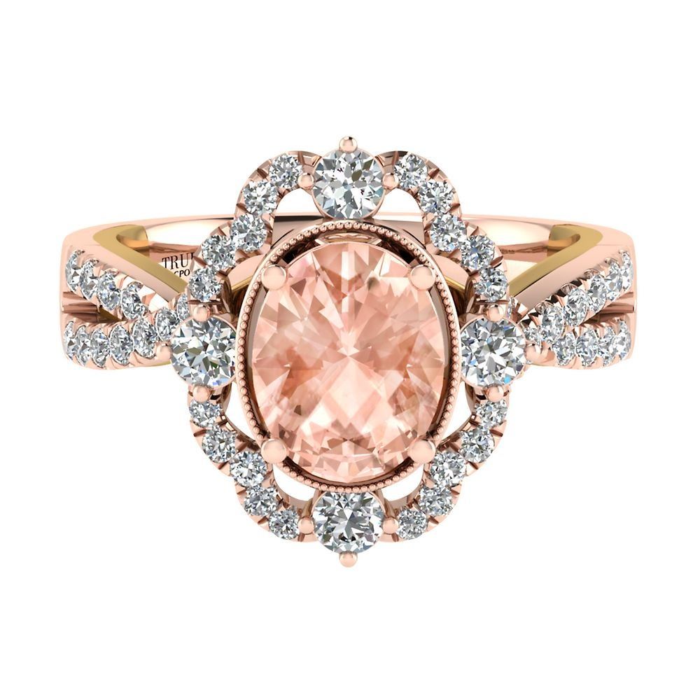 Helzberg offers 14K Rose Gold Morganite with Diamonds Ring