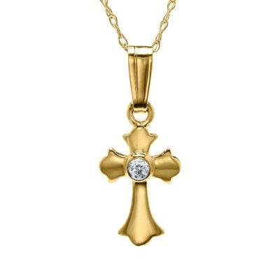 Helzberg Children's Cross Pendant in 14K Yellow Gold | Mall of America®