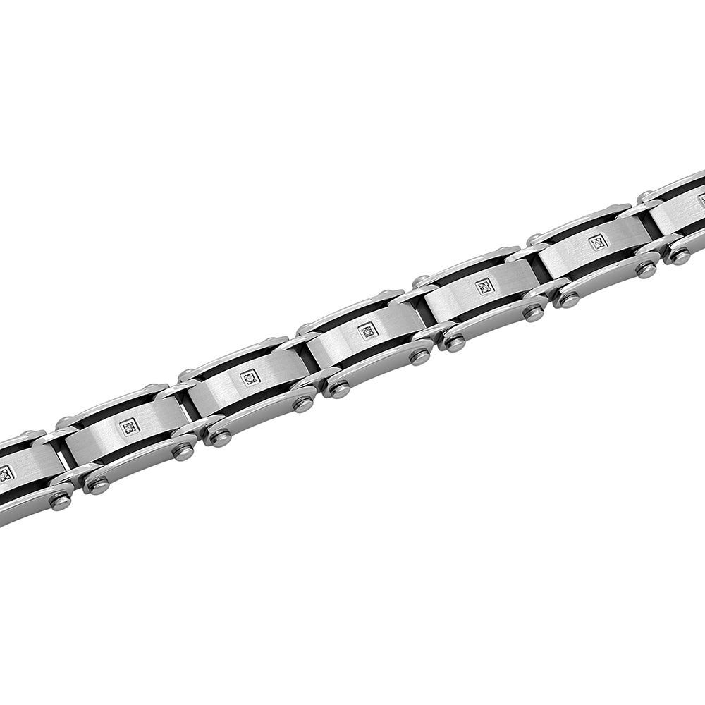 Helzberg Men's Diamond Bracelet in Stainless Steel Mall of America®