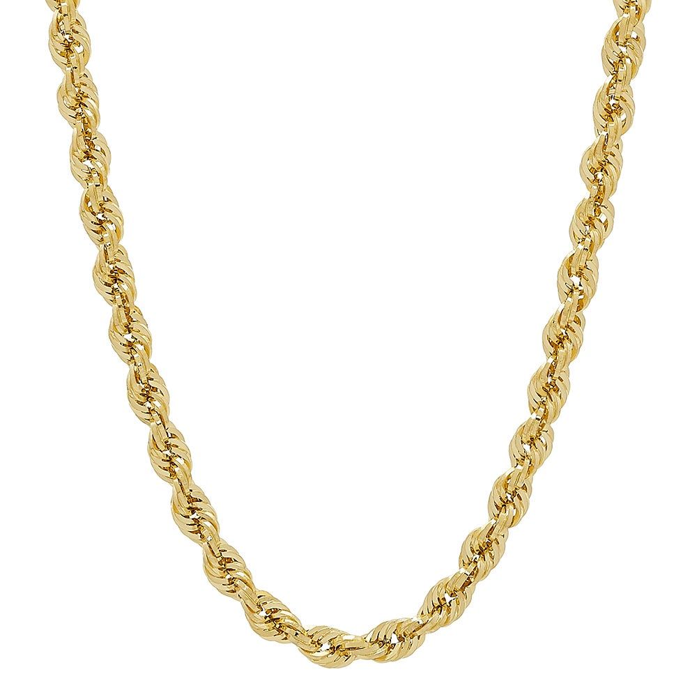 Helzberg Men's Hollow Glitter Rope Chain in 14K Yellow Gold, 30" Mall