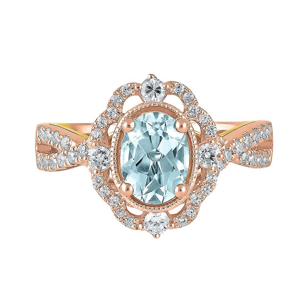 Helzberg top aquamarine ring