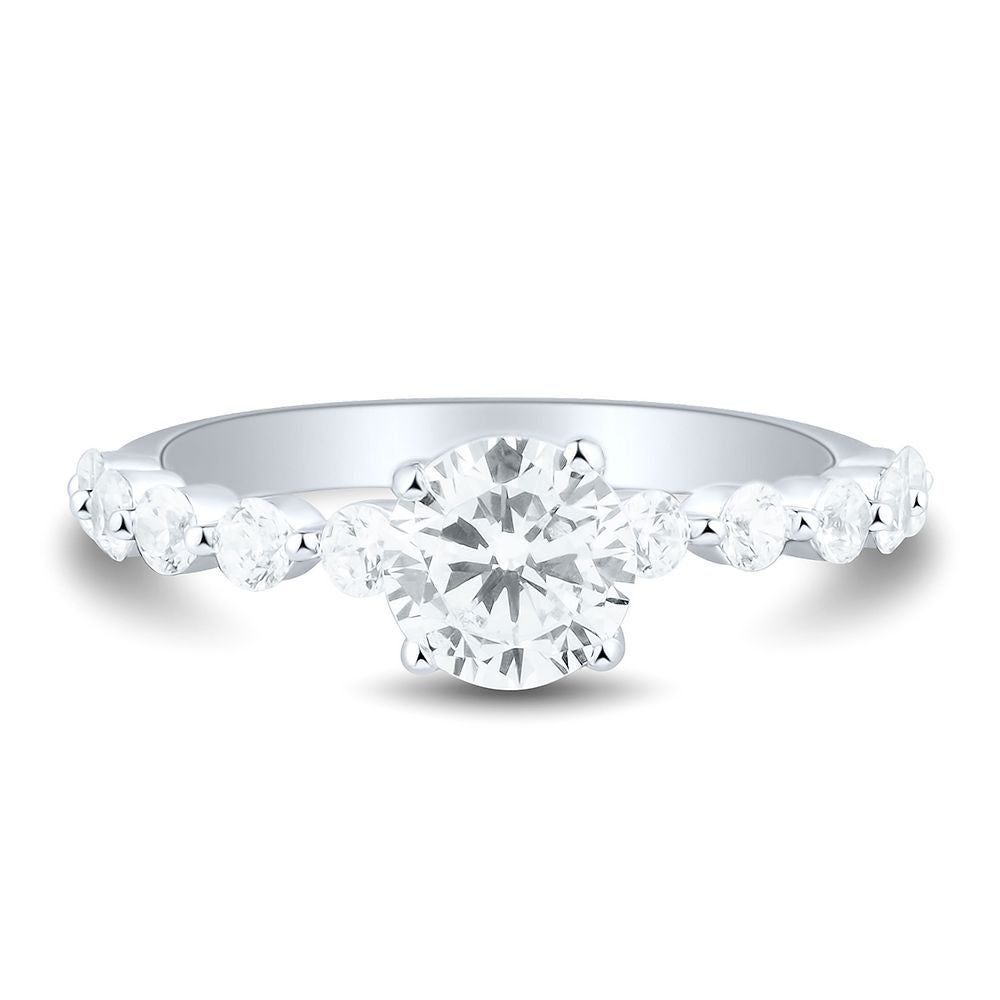 Helzberg 2 ct. tw. Lab Grown Diamond Engagement Ring Set 14K White Gold ...