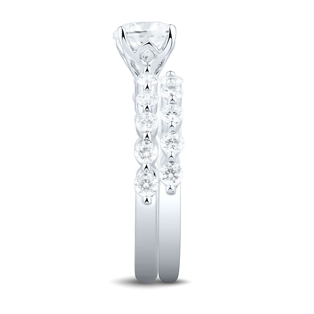 Helzberg 2 ct. tw. Lab Grown Diamond Engagement Ring Set 14K White Gold ...