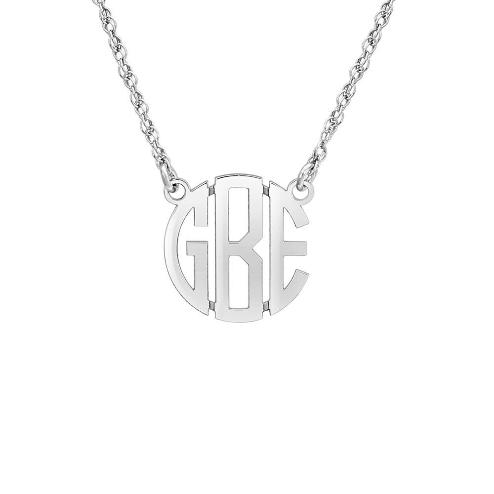 Helzberg Block Letter Monogram Necklace in Sterling Silver Mall