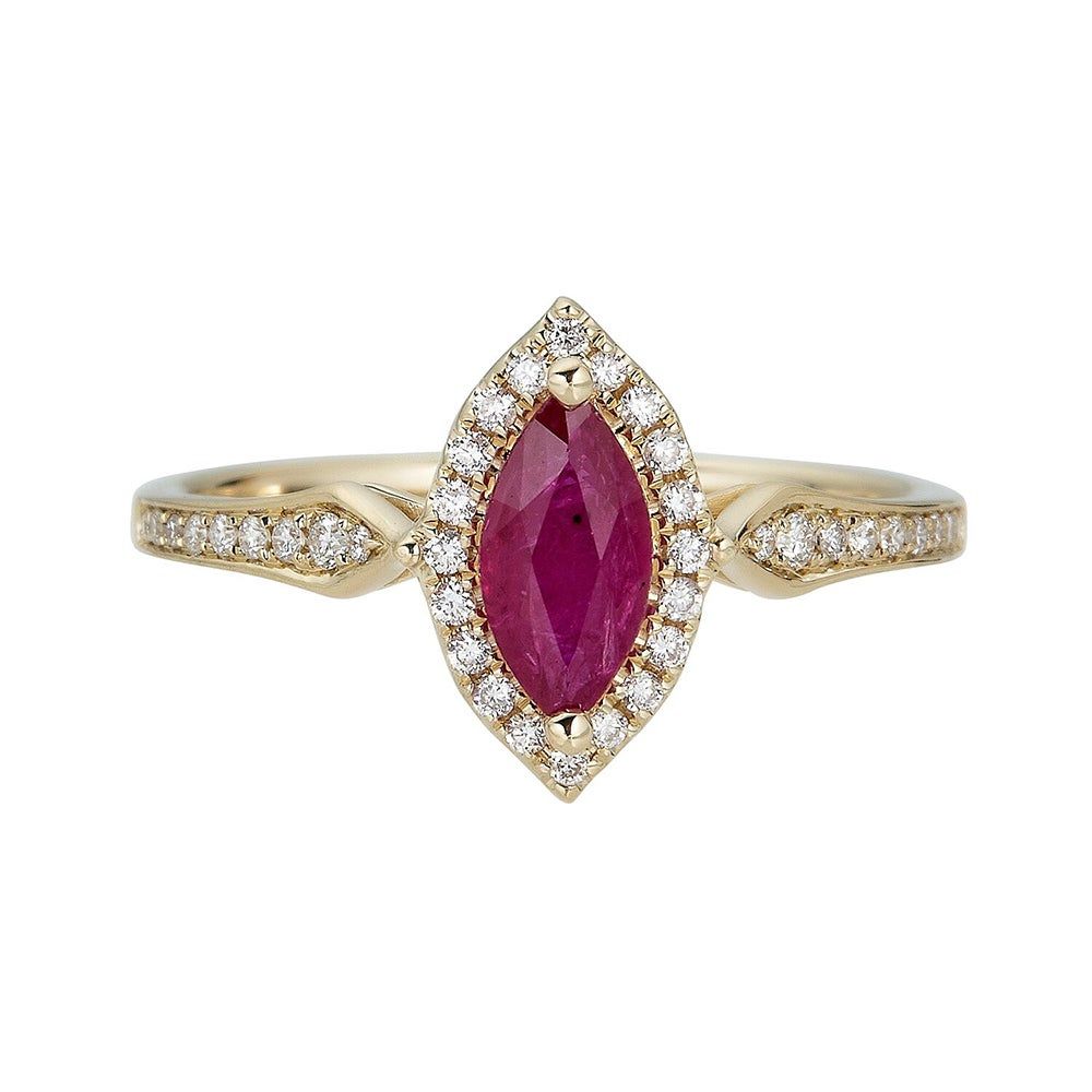 Helzberg Ruby 1 7 ct. tw. Diamond Ring 10K Yellow Gold Mall of