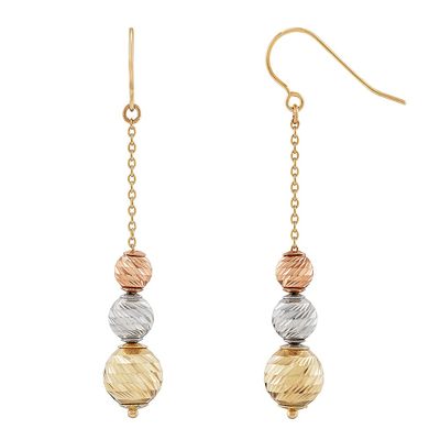 Gold bead drop earrings Clearance