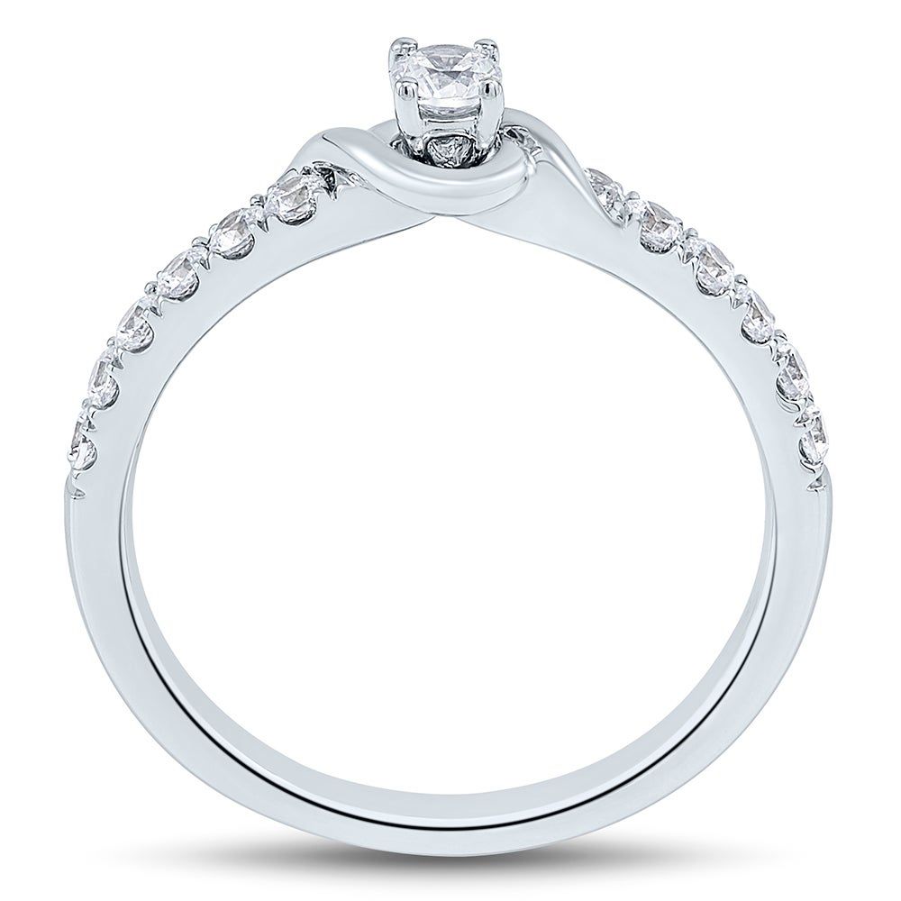 Helzberg Lab Grown Diamond Swirl Promise Ring 14K White Gold 1 3