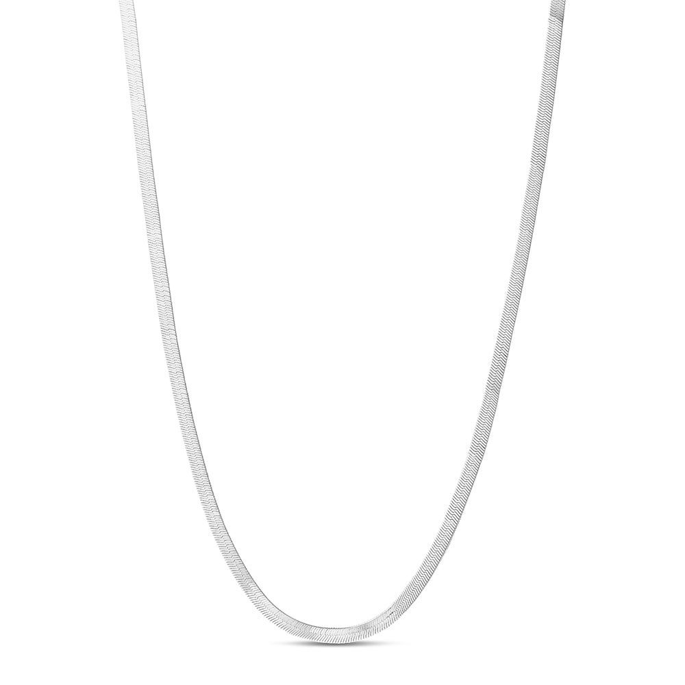 Helzberg Herringbone Chain Necklace in Sterling Silver, 3mm, 18" Mall