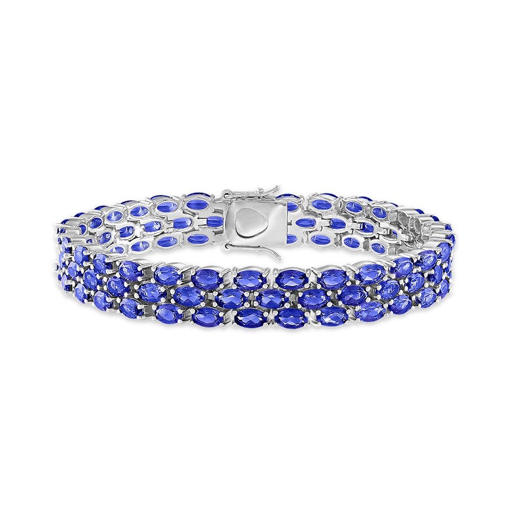 Helzberg Tanzanite Bracelet with Three Rows in Sterling Silver Mall of America®