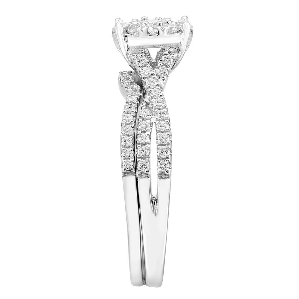Helzberg Oval Cluster Diamond Engagement Ring with Split Shank
