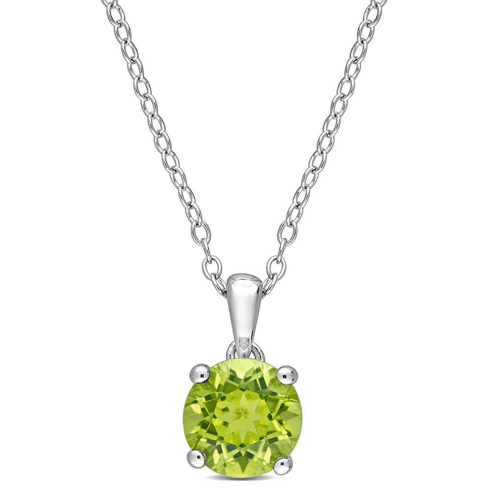 Helzberg Peridot Solitaire Pendant in Sterling Silver Mall of America®