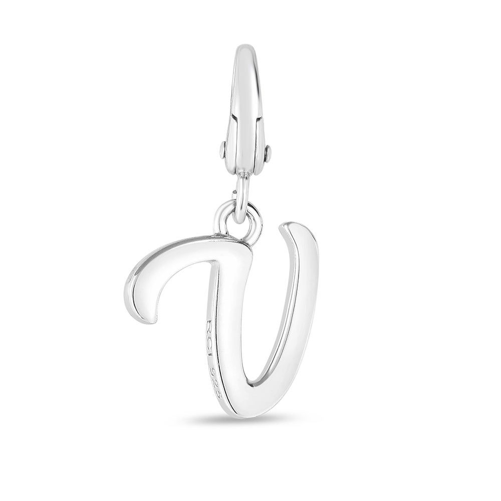 Helzberg Letter V Charm in Sterling Silver Mall of America®