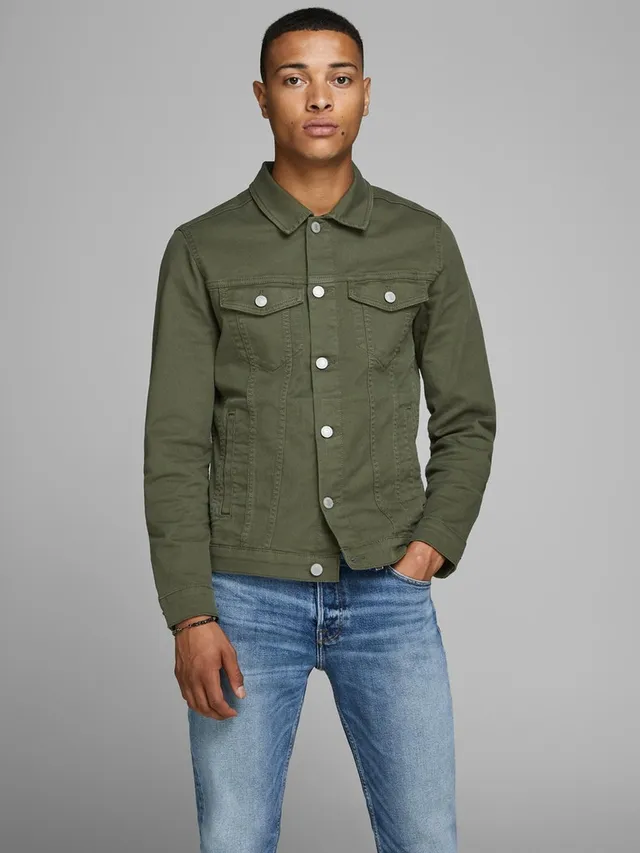 Jack and jones on sale green denim jacket