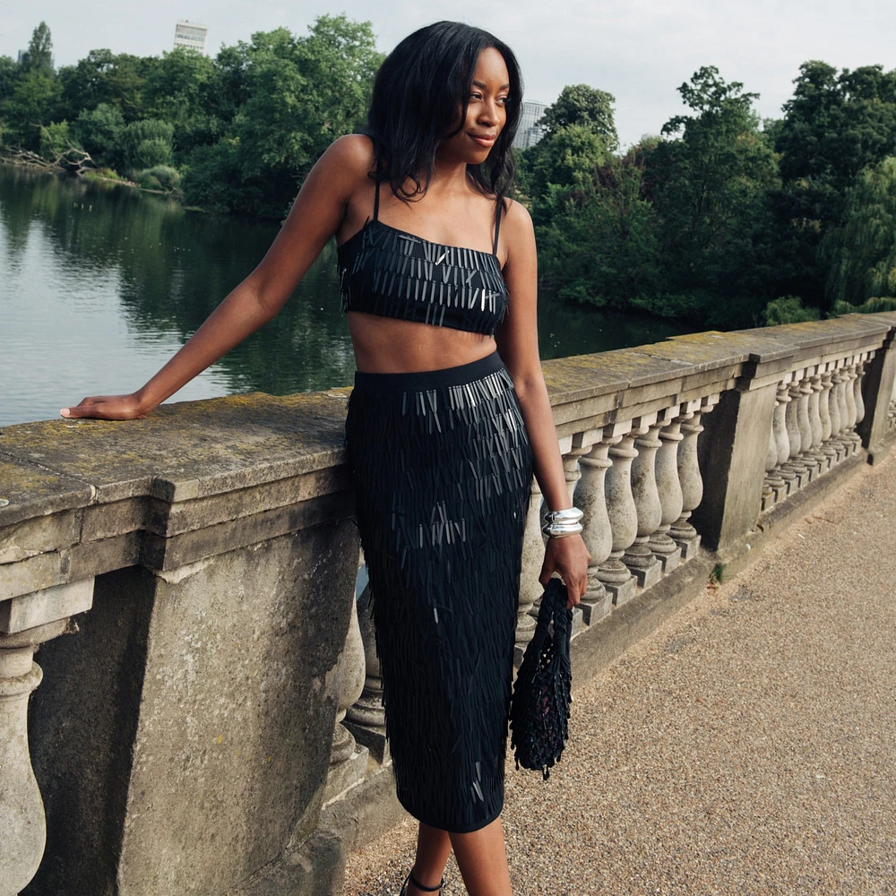 J.Crew Collection sequin fringe midi skirt | Hamilton Place J.Crew Collection sequin fringe midi skirt | Hamilton Place