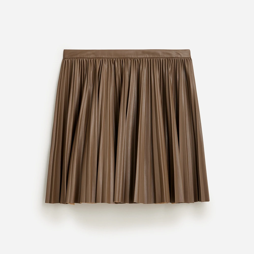 Faux-leather pleated mini skirt j crew best sale