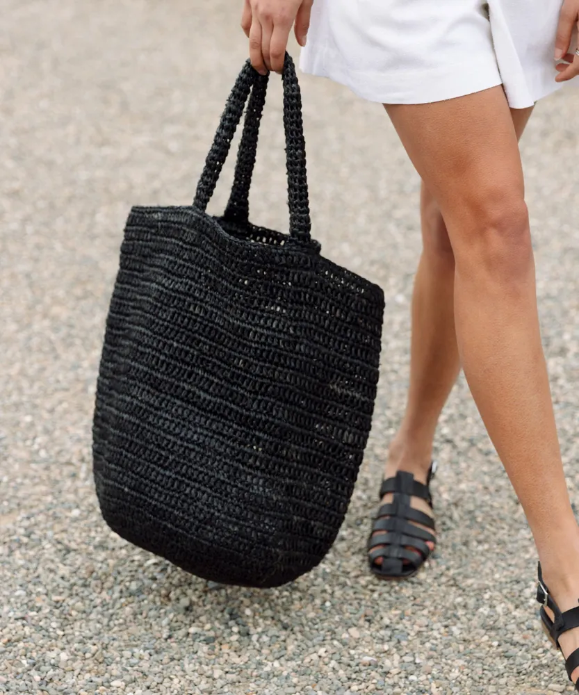 Woven raffia tote on sale
