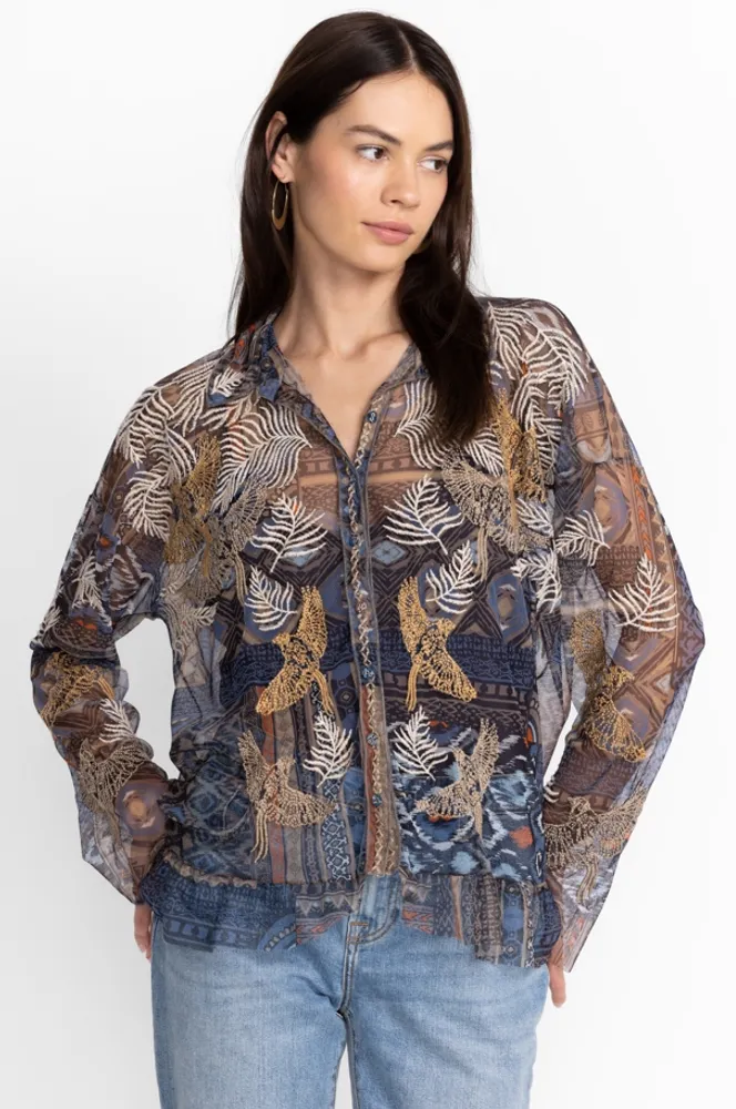 Johnny Was NOEMIE MESH BLOUSE Bethesda Row